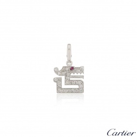 Cartier White Gold Diamond Le Baiser Du Dragon Charm